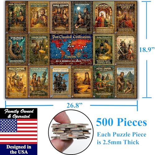 Colorful Post Classical Civilization 500 Pieces Large Format Jigsaw Puzzle