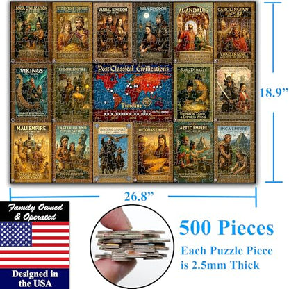 Colorful Post Classical Civilization 500 Pieces Large Format Jigsaw Puzzle