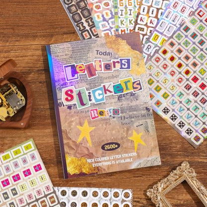 2600+ Pcs Retro Alphabet Sticker Book