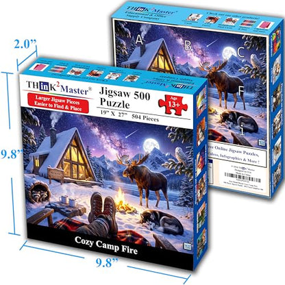 Cozy Camp Fire 500 Pieces Large Format Jigsaw Puzzle