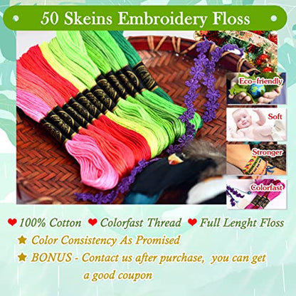 Friendship Bracelet String 500 Skeins Rainbow Color Embroidery Floss Cross Stitch Embroidery Thread Cotton Floss Bracelet Yarn (13125 Foot)