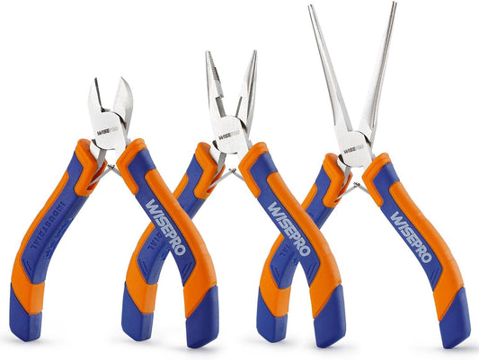 3 PCS Mini Pliers Set, Jewelry Pliers Kit with Needle Nose, Diagonal and Long Nose, Small Plier Tool for Jewelry Making, DIY Crafts, Beading and Electronic Repair