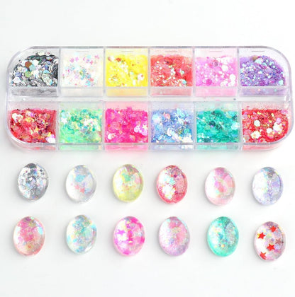 12 Colors Bling Mermaid Nail Glitter Sequins 3D Holographic Nail Glitter Flakes Hexagon Chameleon Chunky Glitter for Nail Art Sequins Mixed Iridescent Nail Flakes for Women DIY Shiny Nail Decoration