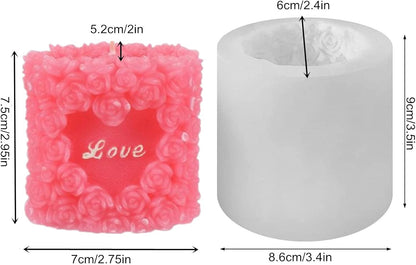 3D Rose Silicone Candle Molds Soap Molds Lovely Wedding Candle Molds Fondant Cake Moulds for Birthday Valentine's Day Wedding