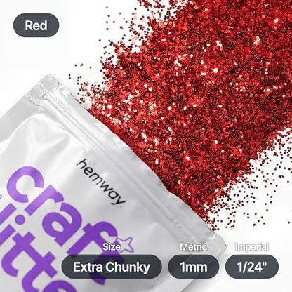 Craft Glitter Red 100g Extra Chunky Glitter (3.5 Ounce)