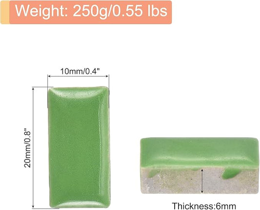 MECCANIXITY 250g Ceramic Mosaic Tiles for Crafts Bulk, Rectangle Green Ceramic Tile for Mosaic Kits Garden Stepping Stone Cup Mat