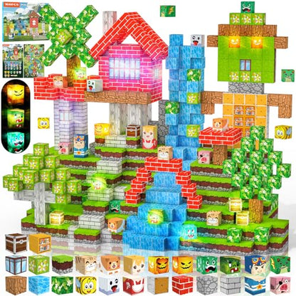 Magnetic Blocks 100 PCS with Light UP Magnetic Building Blocks (150 Count)
