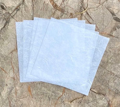 50 Sheets 6 x 6 Inches Natural Fiber Mulberry paper Sheets Square Origami Paper Arts Folding Craft, Decoration Paper, Square Folding Paper for DIY Crafts (White Color, 6x6 Inch) - Crafty Corner