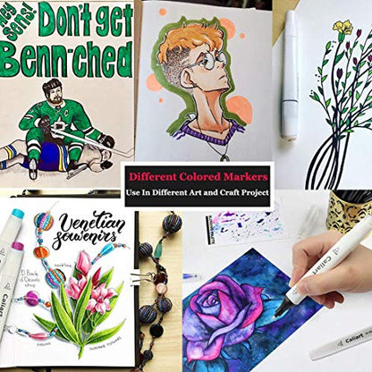 100 Colors Alcohol Markers Dual Tip Art Markers for Adult Coloring