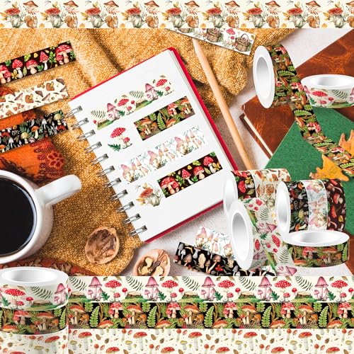 12 Rolls Mushroom Washi Tape Set (12 Count)