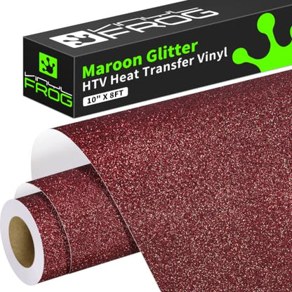 Maroon Glitter HTV Vinyl Roll 10" x8ft Shimmer Iron on Vinyl