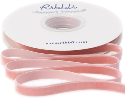 Ribbli Rose Gold Velvet Ribbon 3/8 Inches Continuous10 Yard Spool Dusty Pink Christmas Ribbon for Gift Wrapping Crafts Home Decor - Crafty Corner