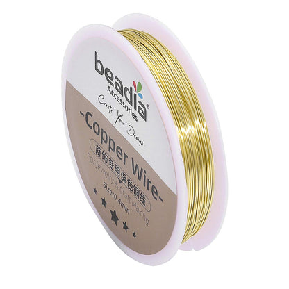 Gold Copper Wire 0.4mm Bead Cord for Bracelet Necklace Charm Beading Jewelry Making 27yard - Crafty Corner