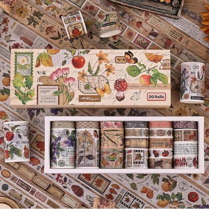 20 Rolls Vintage Washi Tape Set (131.2 Foot)