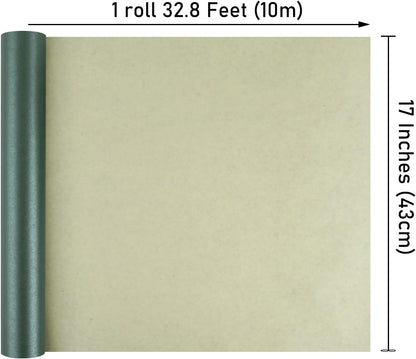 NESCCI Dark Green Matte Wrapping Paper,Solid Color Pearly-Lustre Paper,Gift Wrapping Paper,Perfect for Wedding,Valentine's Day,Birthday, Christmas,Baby Shower,DIY Bouquet (17 Inches X 32.8 Feet)