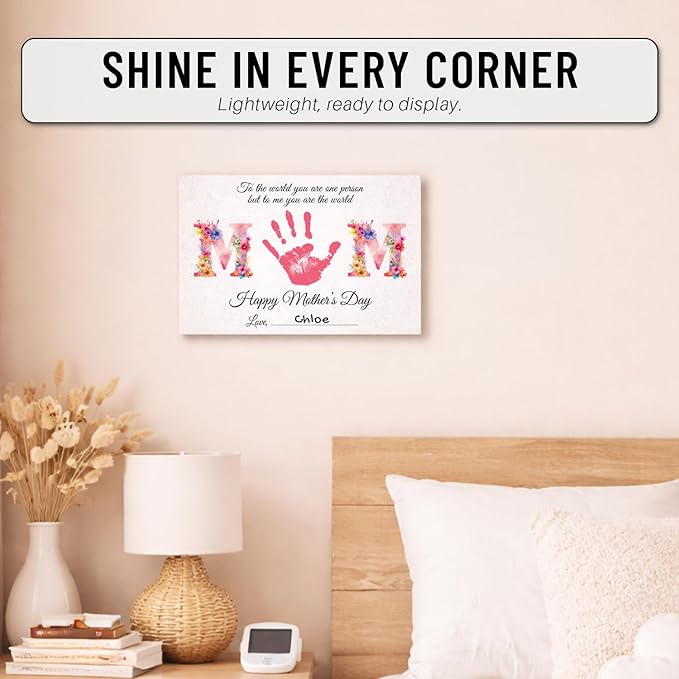 Mothers Day Crafts For Kids, Toddlers - First Mothers Day Gifts For Mom From Kids Arts And Crafts - Hand Frint Craft & Art Activity - DIY Handprint Gifts For Grandparents, Mom From Kid, Son, Daughter