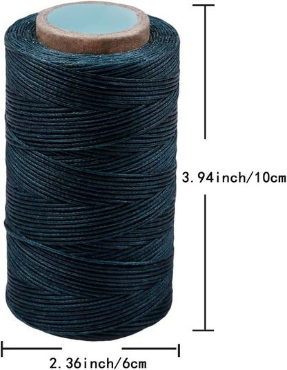284 Yards Waxed Thread, 210D Heavy Duty Wax Upholstery Thread for Leather Sewing, 0.8mm Flat Waxed String for Bookbinding/Shoe Repairing/Leather Projects