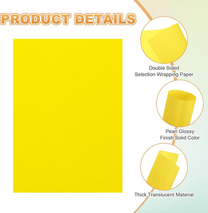 MECCANIXITY 100 Sheet Colored Vellum Paper 5.9" x 8.3", 100gsm Translucent Printable Vellum Sheets for Printing Wedding Invitations Inkjet Laser Printer, Yellow