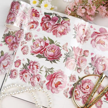 PET Tapes Pink Flower Scrapbook Supplies (6.56 Foot)