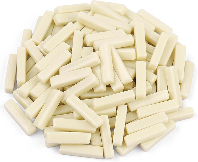 Youway Style Stick Mosaic Tiles for Crafts Bulk,150g Off White Strips Shapes Mosaic Glass Pieces for Crafts DIY Spring Mosaic Art Decor,Mosaic Kit Supplies