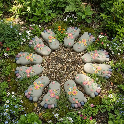 Outdoor Lawn Footprint Stepping Stones