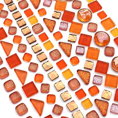 Assorted Orange Irregular Crystal Mosaic Tiles (9 Ounce)