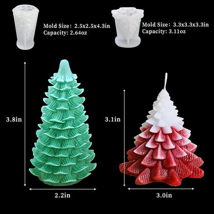 Christmas Tree Silicone Mold 3D Candle Molds for Making Tree Shaped Silicone Epoxy Resin Mold 3D Christmas Pine Tree Silicone Mold for Epoxy Resin Casting DIY Aromatherapy Candles Wax Gift Decoration