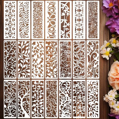 Stencils for Crafts Reusable Texture Stencils for Painting 12"x4"