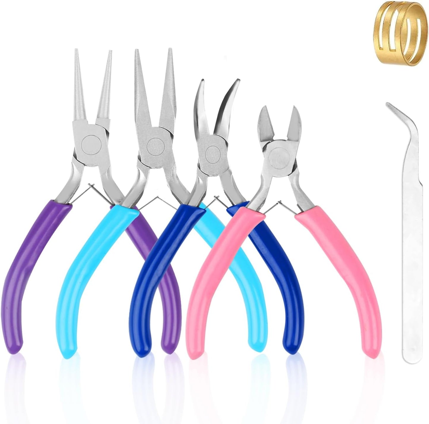 4 Pack Jewelry Making Pliers Tools Set, Jewelry Making Needle Nose Chain Nose Round Bent Pliers Wire Cutter for Bracelet Beading DIY Craft Jewelry Making Supplies - Crafty Corner