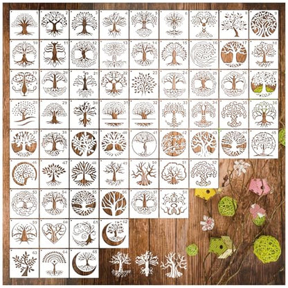 Small Stencils for Painting on Wood Burning Reusable (65 Count)