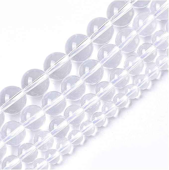 90pcs Adabele Natural Grade A Clear Crystal White Quartz Healing Gemstone 4mm Small Round Beads Gem Stone Spacer for DIY Craft Jewelry Making GE1-4