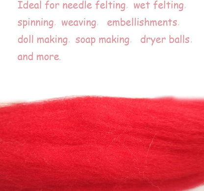 Wool Roving Bulk - 8.82oz Super Wool Chunky Yarn, Wool Roving Top for Needle Felting, Soft Felting Wool Supplies for Hand Spinning, Blending, Weaving and DIY Craft