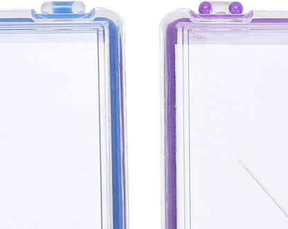 Kodrily 2Pcs Magnetic Needle Case Set, Magnetic Needle Holder with 4 Pins, 2.8x3 in Sewing Needle Case, Sewing Needle Holder, Needle Organizer for Cross Stitch Sewing Knitting