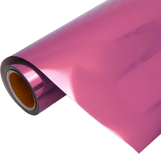 Threadart Metallic Light Pink Heat Transfer Vinyl Film | Custom Cut Roll 20" Wide by The Yard | Compatible with Venture Explore and Maker, Silhouette Cameo, & Large Format Cutters