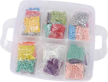 Dam Skerisi Jewelry Making Bead Kit, DIY Beads Set with Lobster Clasp and Scissors, Acrylic Jewelry Beads for Bracelet Necklace Earrings Crafting, Includes Storage Box and Multiple Acce