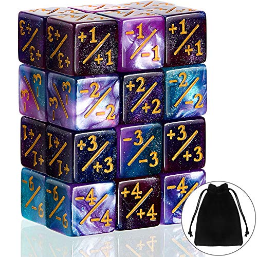 24 Pcs Pieces D6 Dice Counters with 2 Bag