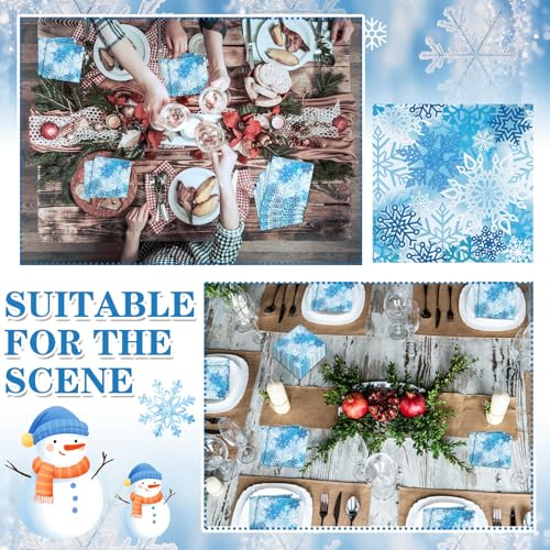60 Pcs Winter Snowflake Cocktail Paper Napkins 6.5 x 6.5 Inches (60 Count)