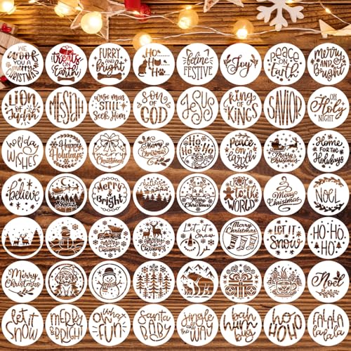Christmas Stencils for Crafts Reusable 3" Christmas Stencil (56 Count)