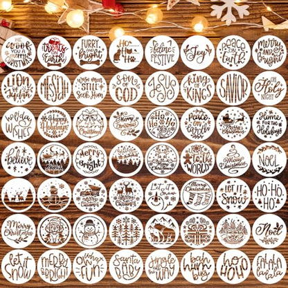 Christmas Stencils for Crafts Reusable 3" Christmas Stencil (56 Count)