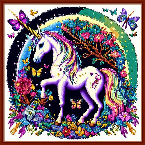 Stamped Cross Stitch Kits Full Range of Embroidery Patterns Starter Kits for Beginners Adult DIY Cross Stitches Needlepoint Kits 11CT