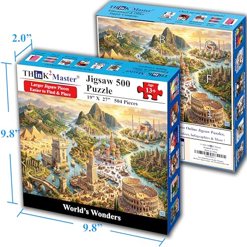 World's Wonders 500 Pieces Large Format Jigsaw Puzzle
