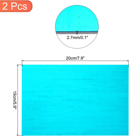 MECCANIXITY 2 Pcs Stained Glass Sheet Mosaic Tile 7.9 Inch x 5.9 Inch Blue Stained Glass Sheets for Crafts DIY Art Project