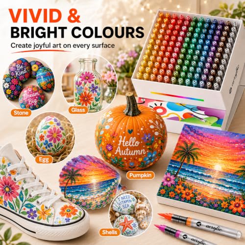 120 Color Acrylic Paint Markers (120 Count)