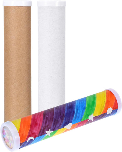 Totority Blank DIY Kaleidoscope Making Kit for Kids 15 Pcs Variety Kaleidoscope Tool, DIY Kits, Preschool, Classic Material for Making Teaching, White