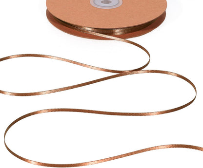 LaRibbons Brown Satin Ribbon 1/8 Inch 100 Yards Thin Luxury Double Faced Mocha Mousse Silk Ribbon for Flower Bouquet Crafts Gift Wrapping Wedding Decoration - Crafty Corner