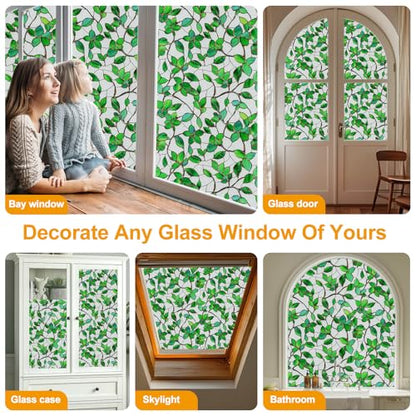 Window Privacy Film with Installation Tools Home Decorative Colored Glass Window Stickers Reusable electrostatic Rainbow Stickers