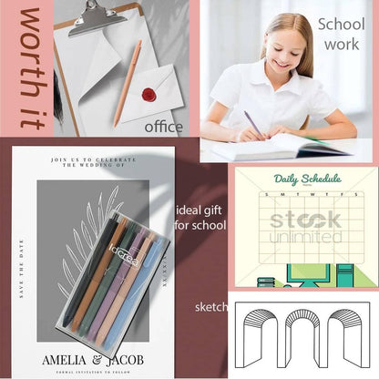 ldcrea Green Gel Pens 0.5 Fine Tip, Black Ink, Silky Grip, 6 Pack