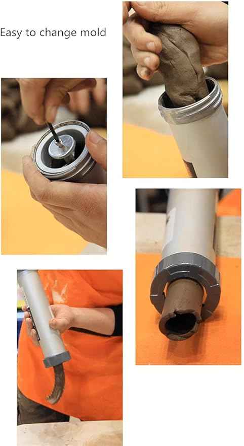 Clay Extruder Gun, Clay Extruder Tool with 12 Different Molds, Multicolor