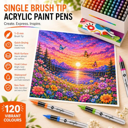 120 Color Acrylic Paint Markers (120 Count)