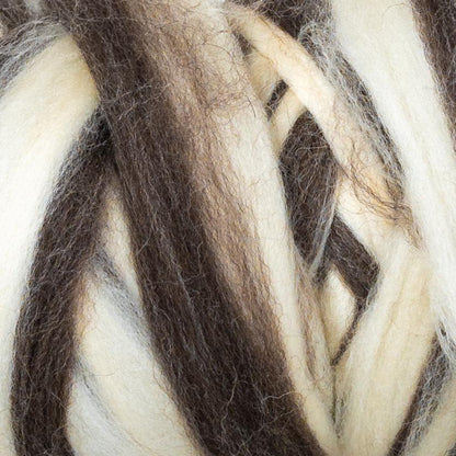 Natural Wool Bulk roving, 1 lb. Best Wool for Spinning, arm Knitting, Felting, Chunky Blankets and Tapestry. Natural Colors, un-Dyed. (Zebra(Ecru/Mocha), 1 lb)